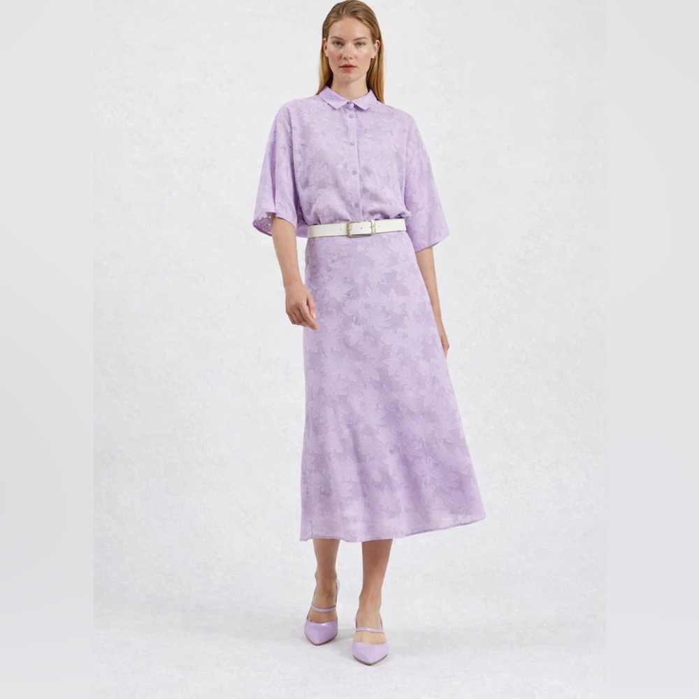 Minimum Albitta Lavender Floral Lace Overlay Midi Skirt size medium